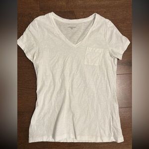 Max Studio White V Neck